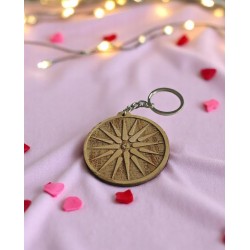 Wooden Keychain Vergina Sun – Handmade 