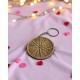 Wooden keychain with Vergina Sun engraving – Handmade 7 cm