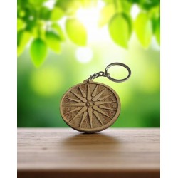 Wooden Keychain Vergina Sun – Handmade 