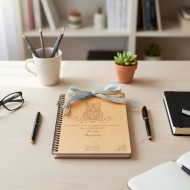 Wooden note book, cafe menu, order menu Wooden note book, cafe menu, order menu