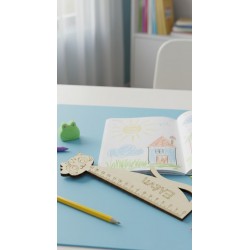 Wooden rulers with kitty