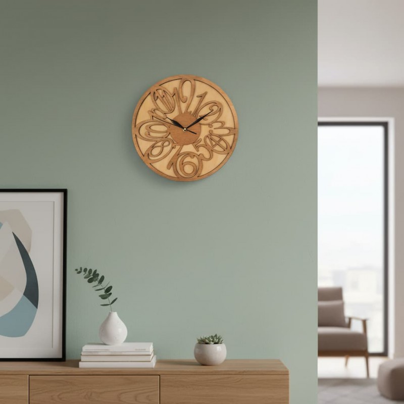 wall clock by wood with big nunbers Wooden wall clock