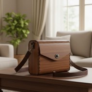 WOODEN BAG ANNIE CLASSIC BROWN WOODEN BAG ANNIE CLASSIC BROWN