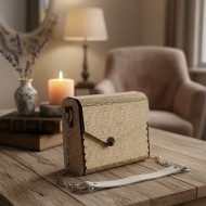 WOODEN BAG ANNIE MOTIF WHITE 