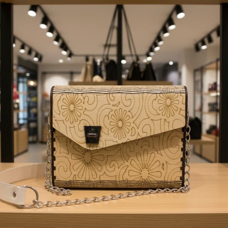 Wooden bag ANNIE MOTIF 