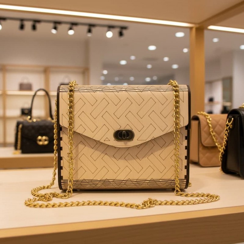 WOODEN bag Annie motif square