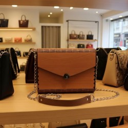 WOODEN BAG ANNIE TABAC WOODEN BAG ANNIE TABAC