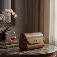 WOODEN BAG MIDDLE BROWN WOODEN BAG MIDDLE BROWN