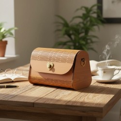 WOODEN BAG MIDDLE TABAC WOODEN BAG MIDDLE TABAC